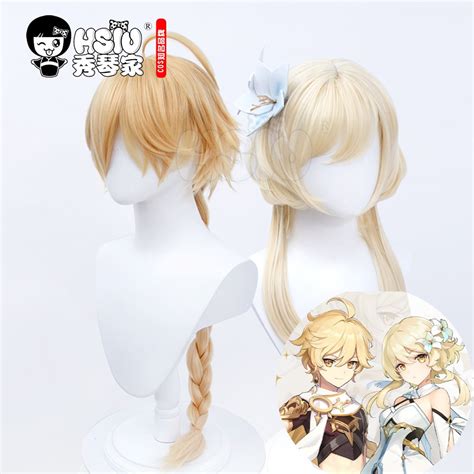 Hsiu Genshin Impact Cosplay Aether Wigs Lumine Wigs Heat Resistant
