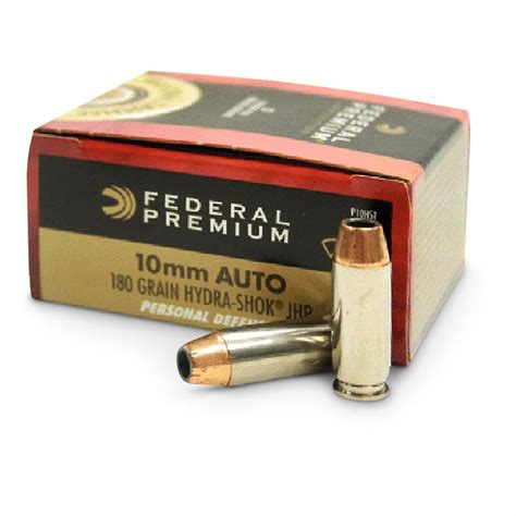 Federal Hydra Shok 10mm Hollow Point 180 Grain 60 Rounds 224868