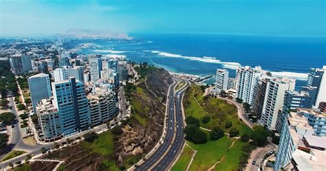 Foto De Vista Aérea Panorâmica Da Cidade De Miraflores Em Lima Peru E