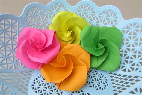 Learn How To Make Paper Flower Origami Craft Tutorial Easy Origami