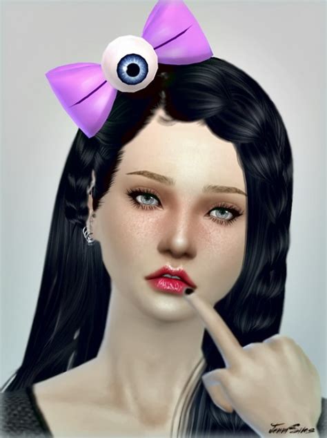 Jenni Sims New Mesh Accessory Bow Eye Hairstyle • Sims 4 Downloads
