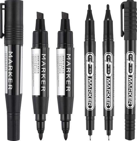 Buy 6 Pieces Permanent Markers Different Sizes Double Ended Permanent