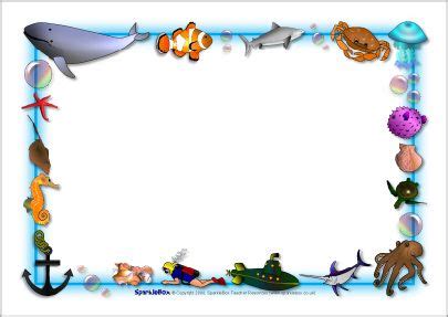 Ocean Themed A4 Page Borders SB3881 Page Borders Christmas Wishes