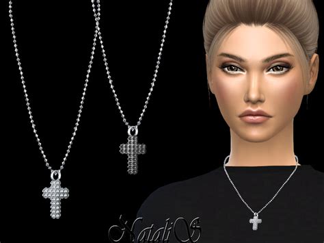 Diamond Pave Cross Pendant By Natalis From Tsr • Sims 4 Downloads