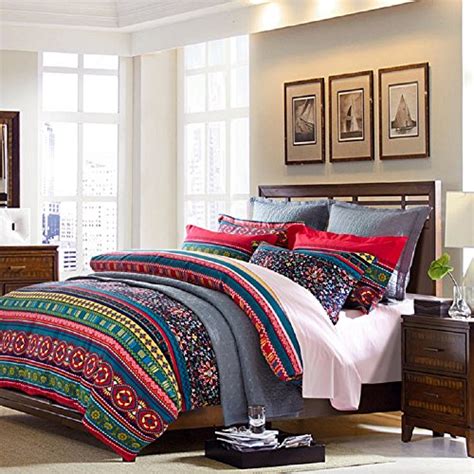 However, they do come in common widths and placing a king comforter on a california king bed may result in the bedding touching the floor and comforters and duvets both go over your sheet set for added warmth and comfort, but their. FADFAY, Home Textile, Modern Colorful Boho Bedding ...