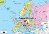 Mapa Europa Praga