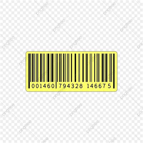 Barcode Sticker Vector Png Images Yellow Long Barcode Round Cornered