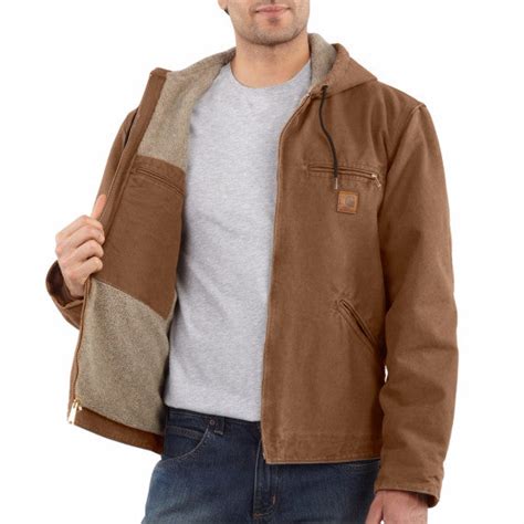 carhartt sandstone sherpa lined sierra jacket 104392 formerly j141