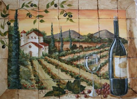 Tuscan Vineyard Tile Murals