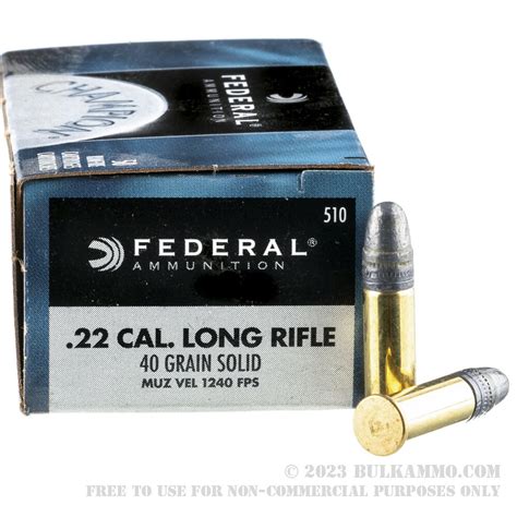 500 Rounds Of Bulk 22 Lr Ammo By Federal 40gr Lrn