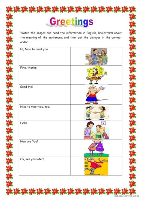 Greetings English Esl Worksheets Pdf And Doc