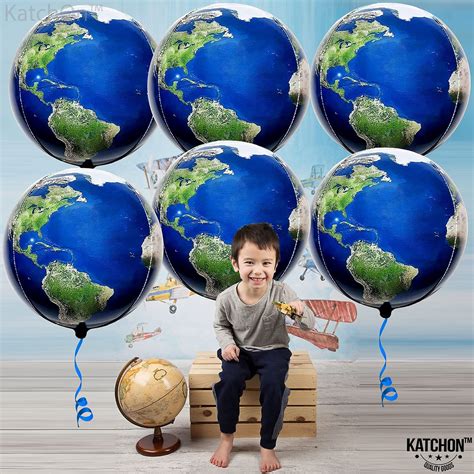 Buy Big 22 Inch Globe Balloons Pack Of 6 Travel Theme Party