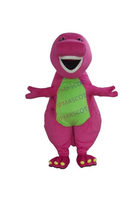 Best Barney Dinosaur Mascot Costume Cartoon Party Dress Adult Free Shipping
