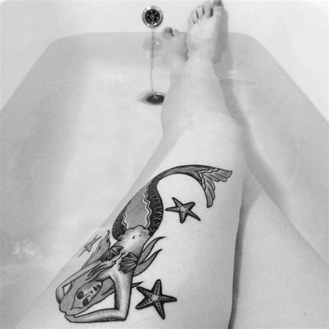 Beautiful Mermaid Tattoo On Thigh