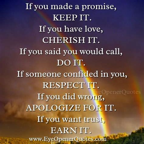 A Rainbow With The Words If You Made A Promise Keep It