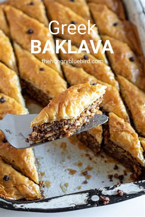 Greek Baklava Recipe Nuts Phyllo Honey Syrup The Hungry Bluebird