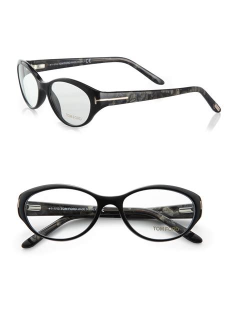 Lyst Tom Ford Oval Acetate Reading Glasses In Black