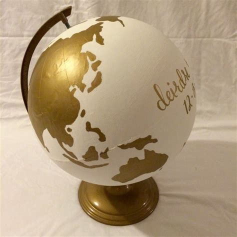 Hand Painted White And Gold Globe
