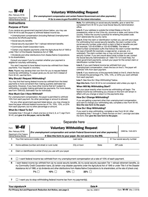 2018 2024 Form Irs W 4v Fill Online Printable Fillable Blank Pdffiller
