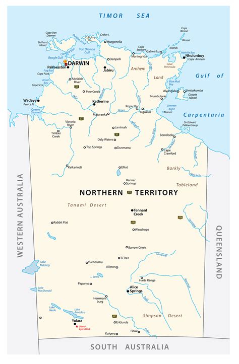 Northern Territory Australia Map Cities And Towns Map