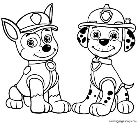 Paw Patrol Chase Ausmalbilder Marshal Verjaardag Malvorlagen Porn Sex