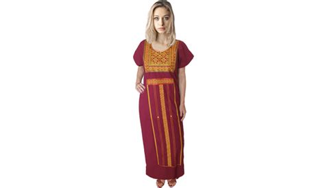 egyptian traditional clothing burgundy galabeya dress