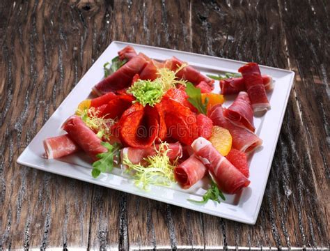 Meat Platter Or Cold Cut Platter Stock Photo Image Of Table Jamon