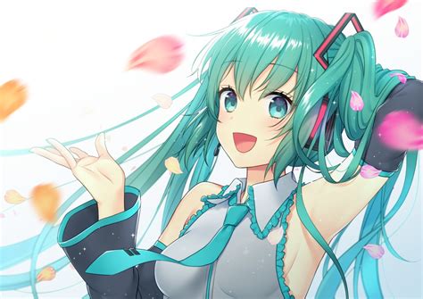 Close Daidai Jamu Green Eyes Green Hair Hatsune Miku Headphones Long