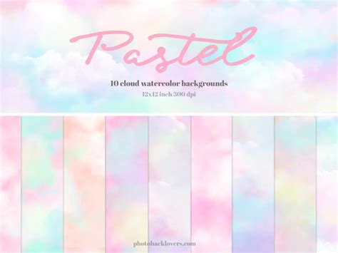 Pastel Watercolor Cloud Backgrounds