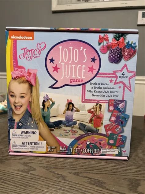 Jojo Siwa Jojos Juice Trivia Card Board Game Truth Or Dare Nickelodeon