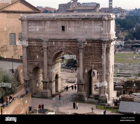 Triumphal Arch Of Titus The Ancient Roman Forum Stock Photo Image Acc