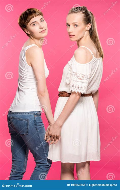 Lesbian Couple Holding Hands Stock Image Image Of People