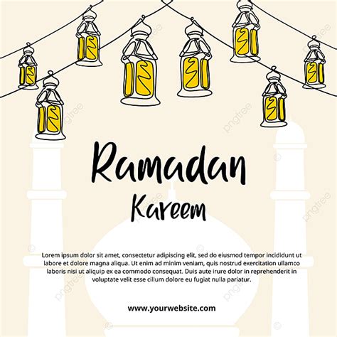 Hanging Lantern Continuous One Single Line Drawing For Ramadan Kareem