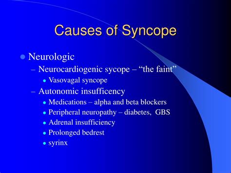 Ppt Syncope Powerpoint Presentation Free Download Id7078877