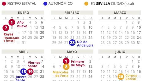 Calendario Laboral De Sevilla Del 2019 Con Todos Los Festivos