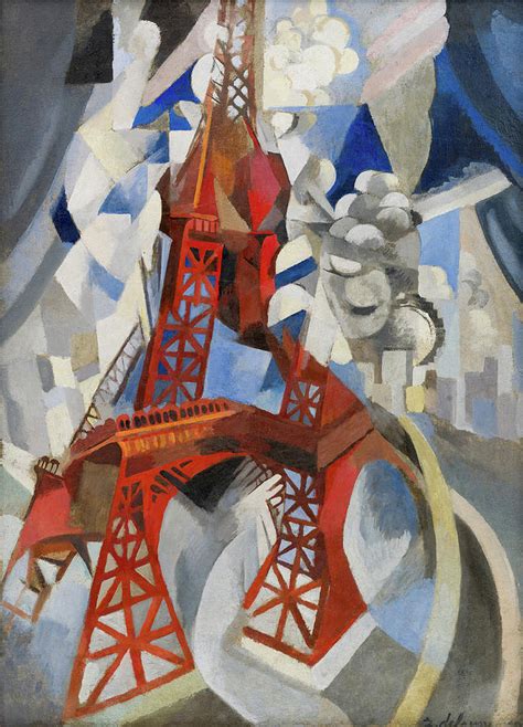 Red Eiffel Tower Painting By Robert Delaunay Fine Art America