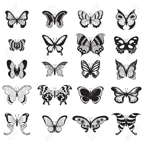 A Set Of Butterflies Icons Illustration Royalty Free Cliparts Vectors