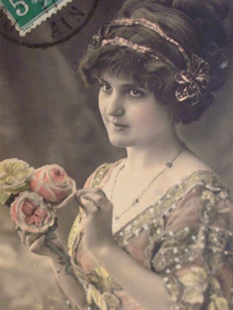 Real Photo Postcard French Woman Art Nouveau Gorgeous Dress Etsy Fotos Antiguas Postales