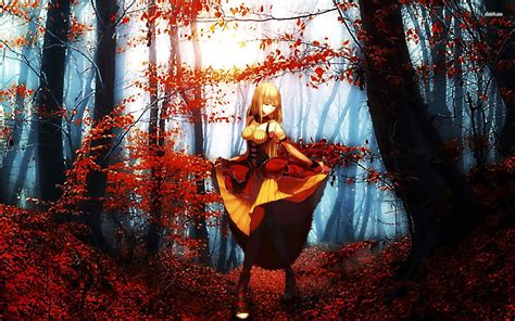 Red Anime Forest Wallpapers Wallpaper Cave