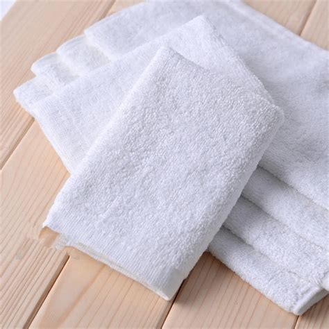 10pcs Lot 25 25cm Face Small Towel 30g Hand Towel Hotel White Cotton Breathable Washcloth Hotel