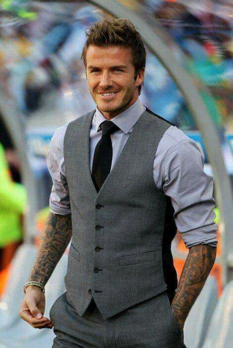 David Beckham Grey Suit Vest David Beckham Style David Beckham Suit