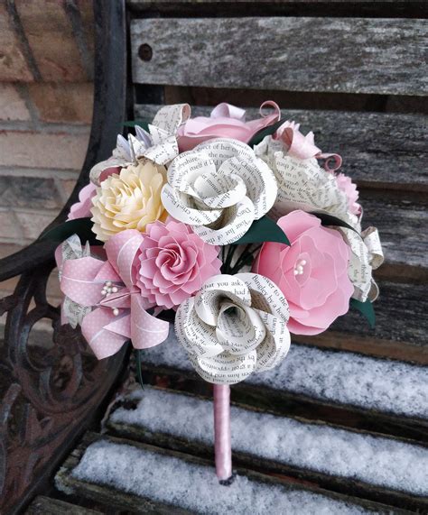 Custom Paper Flower Wedding Bouquets You Pick The Colors Papers