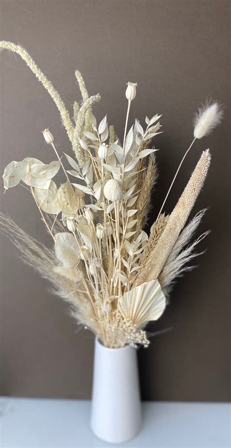 Medium Neutral Dried Flower Arrangement Etsy