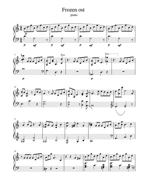 Frozen Ost Piano Sheet Music For Piano Download Free In Pdf Or Midi