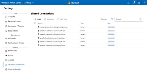 Configure Shared Connections For All Users Of The Windows Admin Center