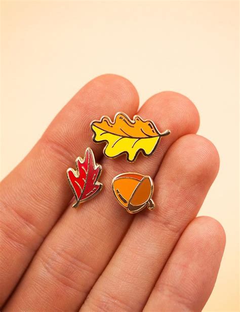 Fall Pin Set In 2020 Fall Accessories Pin And Patches Enamel Pin