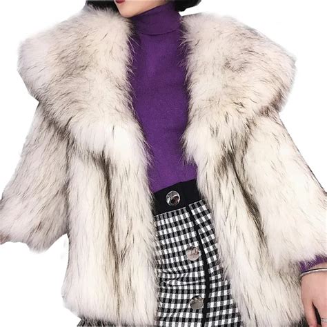 2018 new winter fur coat women luxurious warm thick faux fox fur coat outerwear loose casual