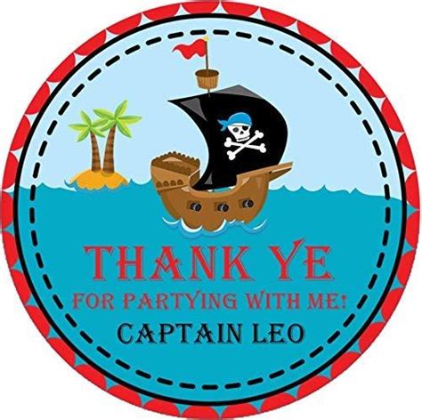 Pirate Birthday Party Favor Tags Or Label Stickers Pirat
