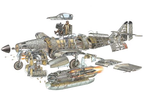 Messerschmitt Me 262 Cutaway Drawing In High Quality