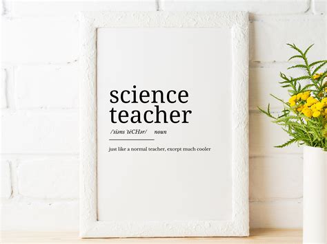 Science Teacher Definition Printable Art Teacher Quote Etsy